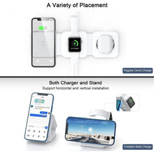 Cargador inalámbrico 3 en 1 para iPhone, estación de carga magnética plegable 3 en 1