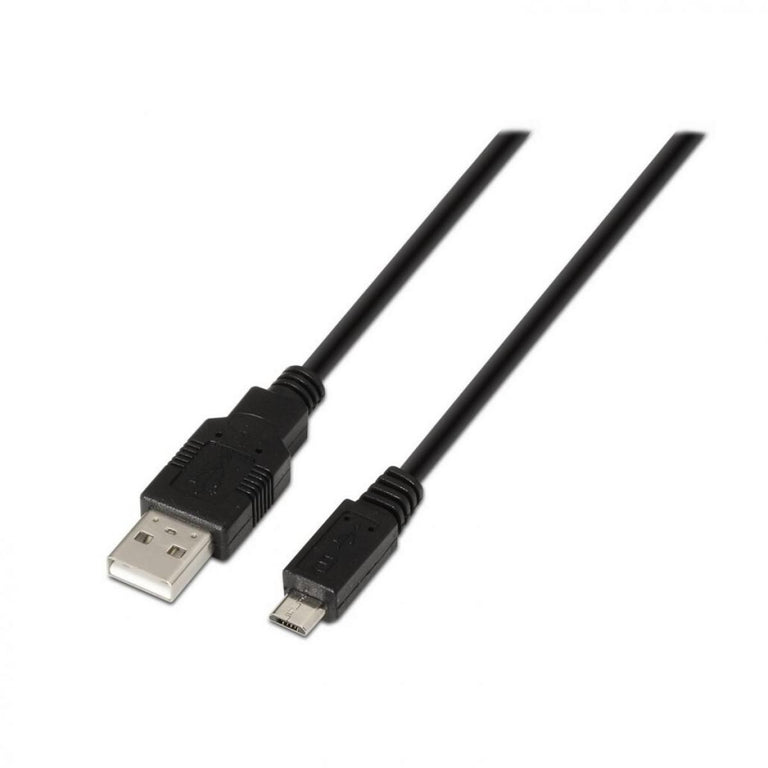 Cabo USB 2.0, tipo A macho para micro B macho, preto, 0,8 metros 