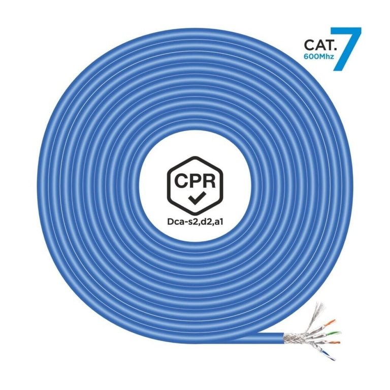 Network Cable Coil RJ45 LSZH CPR Dca CAT.7 S/FTP | 600MHZ | AWG23 | Blue