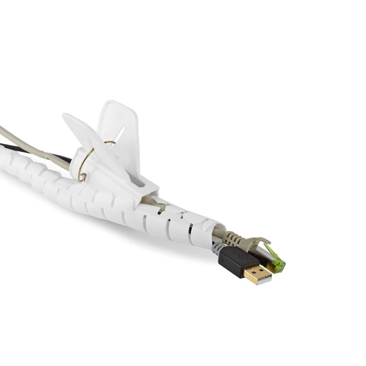 Gestión de cables | Manga en espiral de 2.00 m y Grosor máximo del cable 22 mm | Blanco