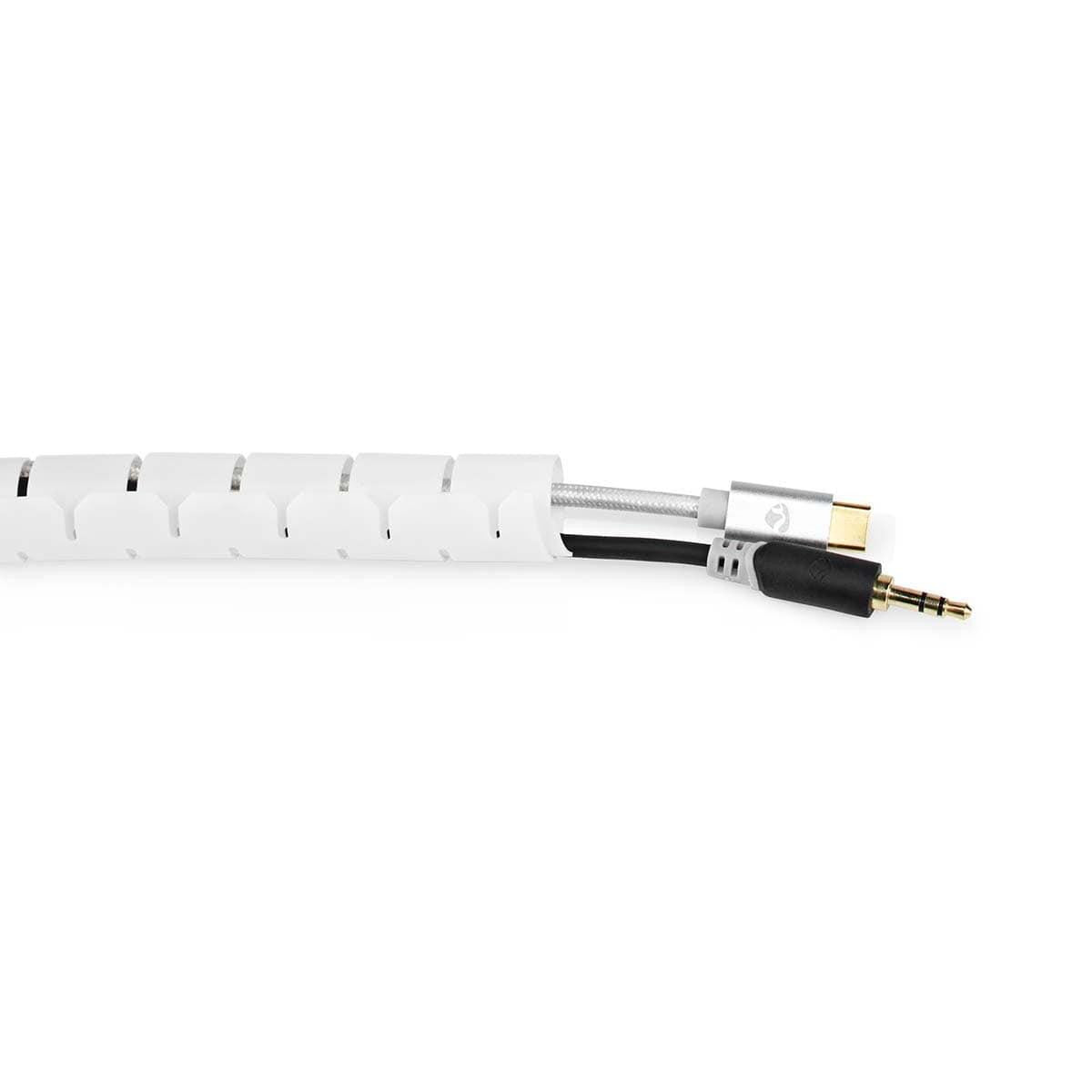 Gestión de cables | Manga en espiral de 2.00 m y Grosor máximo del cable 22 mm | Blanco