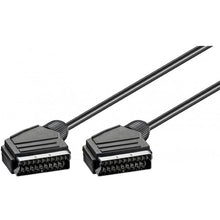 Conector europeu SCART de 21 pinos macho/macho em diferentes tamanhos. 