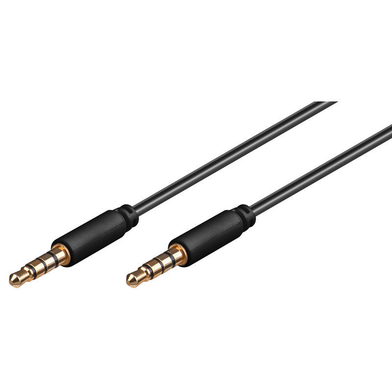 Cable Jack 3.5 de 4 Contactos Audio M/M de distintas medidas | Negro