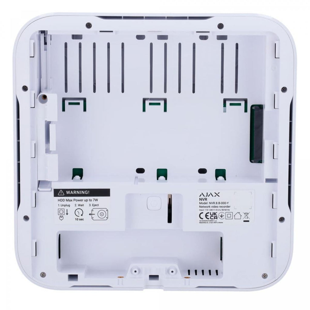 Gravador de Rede Ajax NVR 8 Canais Branco