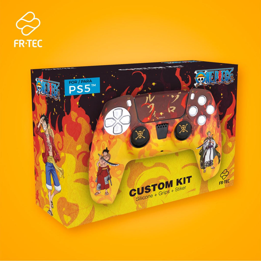 CAPA PARA COMANDO PS5 - SILICONE + GRIPS + ADESIVO ONE PIECE™ 
