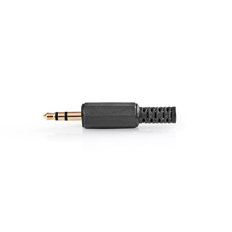 3.5mm Mini Jack Connector - Stereo Male Solderable - Black 