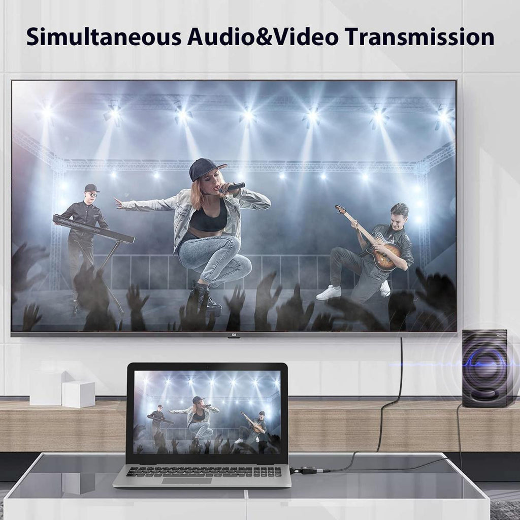 ADAPTADOR QGEEM - CONVERSOR VGA+AUDIO a HDMI | Cable de carga incluida | 60Hz | Negro
