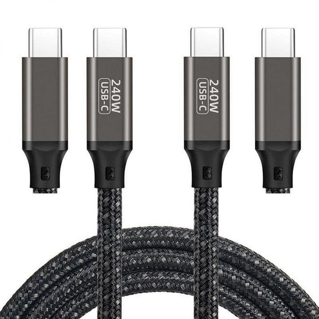 Cabo QGEEM USB-C/M para USB-C/M de 1,5 m - 240 W PD 480 Mbps Compatível com MacBook Pro, Air, Lenovo, HP, Dell e muito mais