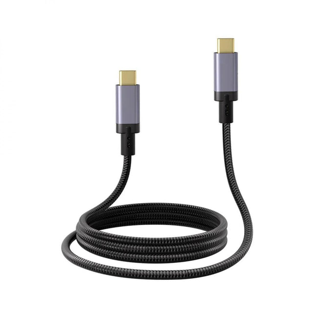 Cabo QGEEM USB-C 3.2 macho/macho, 20 Gbps, suporta até 100 W e vídeo 4K/60 Hz, com 1 metro de comprimento.
