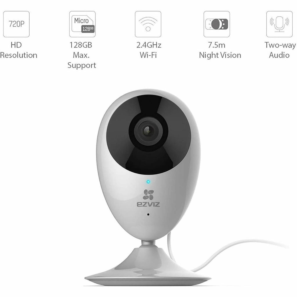 Câmara Wi-Fi interior Ezviz - Visão noturna 1080p - H265 - Deteção de movimento - Microfone bidirecional - Ranhura para cartão microSD 