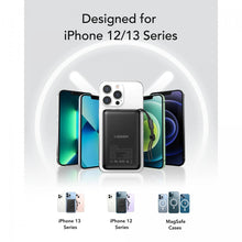 Carregador portátil magnético VEGER para telemóveis com conectores USB-C, Lightning/USB-A e USB-C, e carregamento sem fios. 