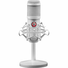 Microfone para streaming MARSGAMING - Estúdio profissional com LED | Função Mudo | USB + Conector de 3,5 mm | Branco 