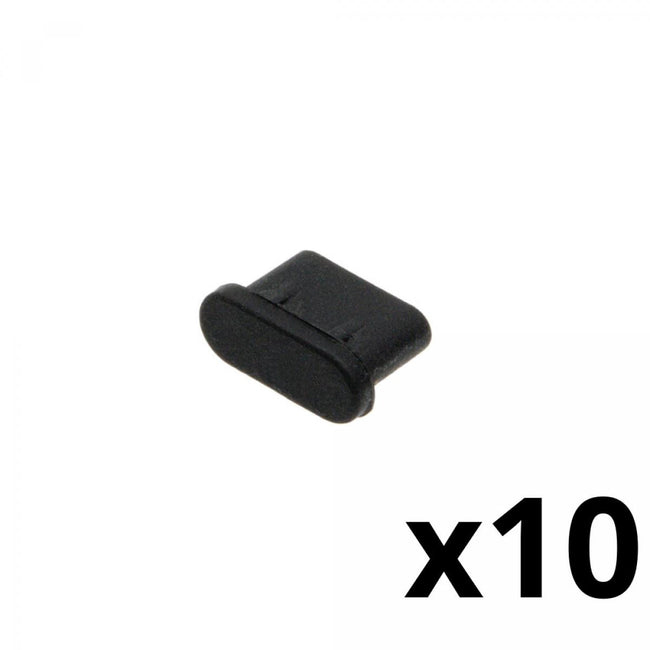 Tampa de proteção para conector USB-C fêmea - Preta - 10 unidades 