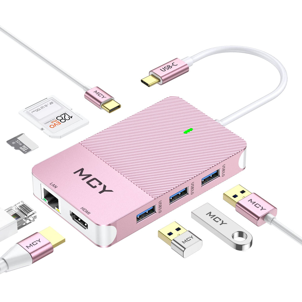 Base USB-C com 1 porta USB-C, 1 DisplayPort, 2 HDMI, 1 slot para cartão microSD, 1 slot para cartão SD, 1 porta RJ45, 3.0 e 4 portas USB 3.1. 