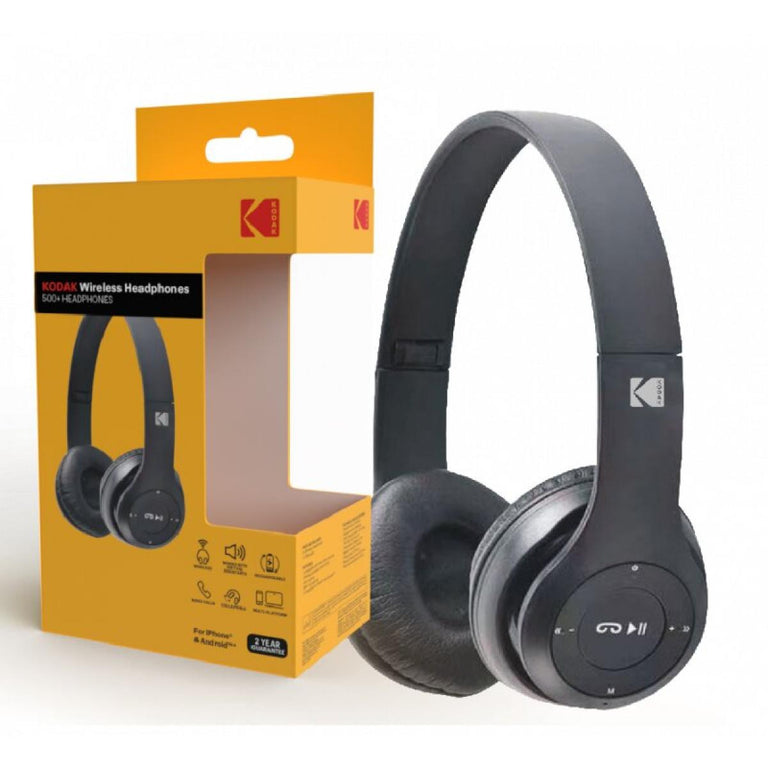 KODAK WIRELESS HEADPHONES WITH MICROPHONE - BLACK 