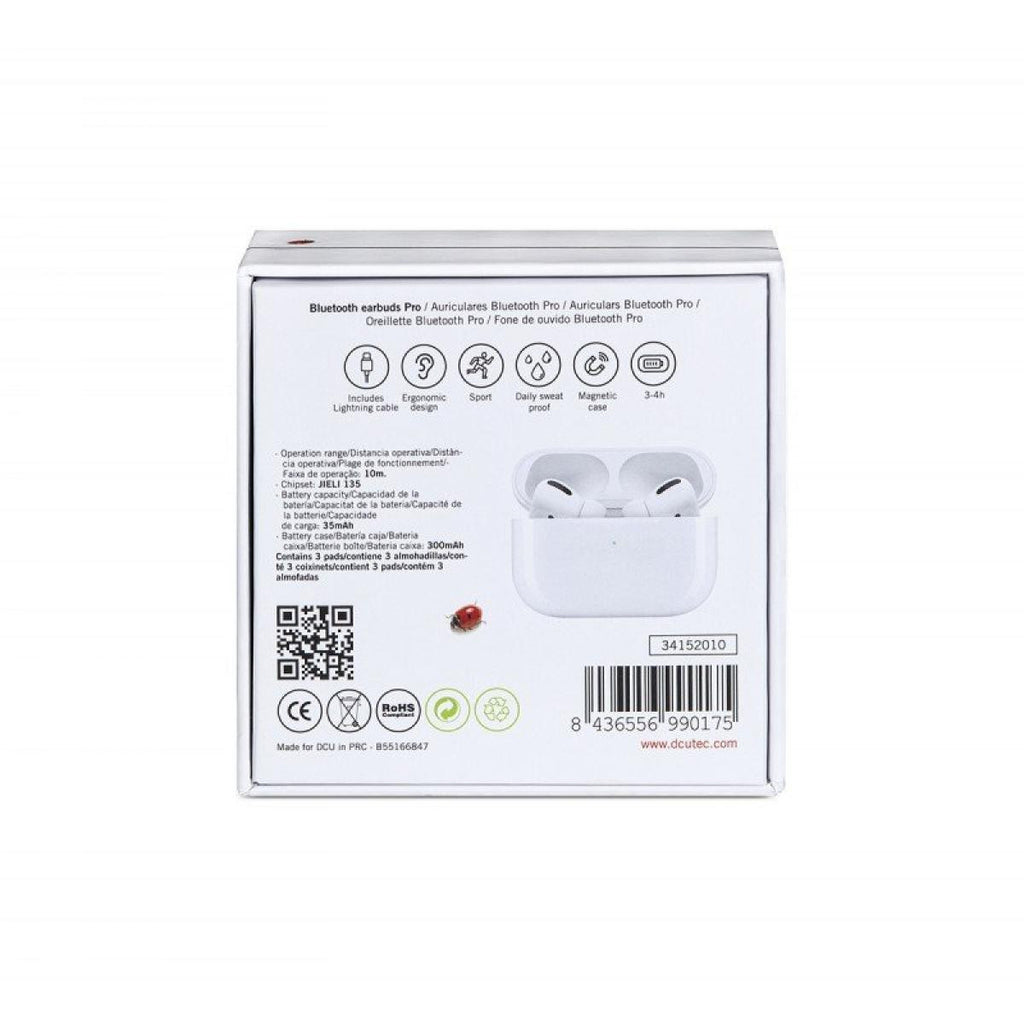 Auscultadores sem fios DCU Technologic Earbuds PRO | Bluetooth 5.0 | 4 horas de autonomia da bateria | Branco 