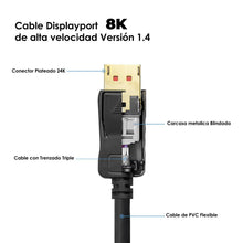 DisplayPort Cable v1.4 | 8K a 30Hz | 5K a 60Hz | 4K a 120Hz | Compatível com HDCP 2.2 | 3D e HDR Dinâmico - Vários Comprimentos 