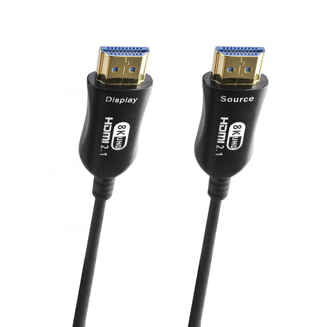 Cabo de Fibra Ótica 8K@60Hz com conector preto