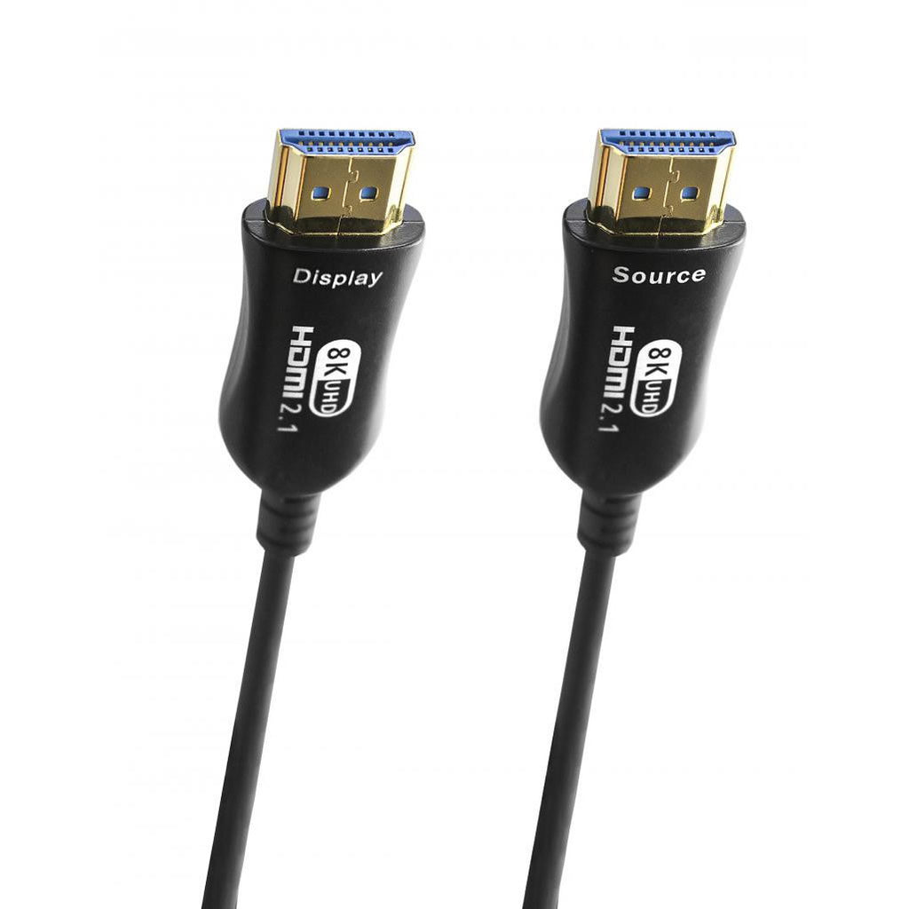Cabo de Fibra Ótica 8K@60Hz com conector preto