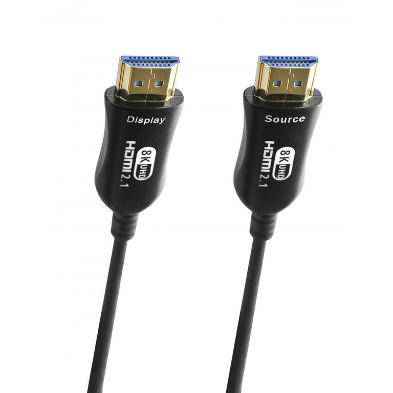 Cabo de Fibra Ótica 8K@60Hz com conector preto