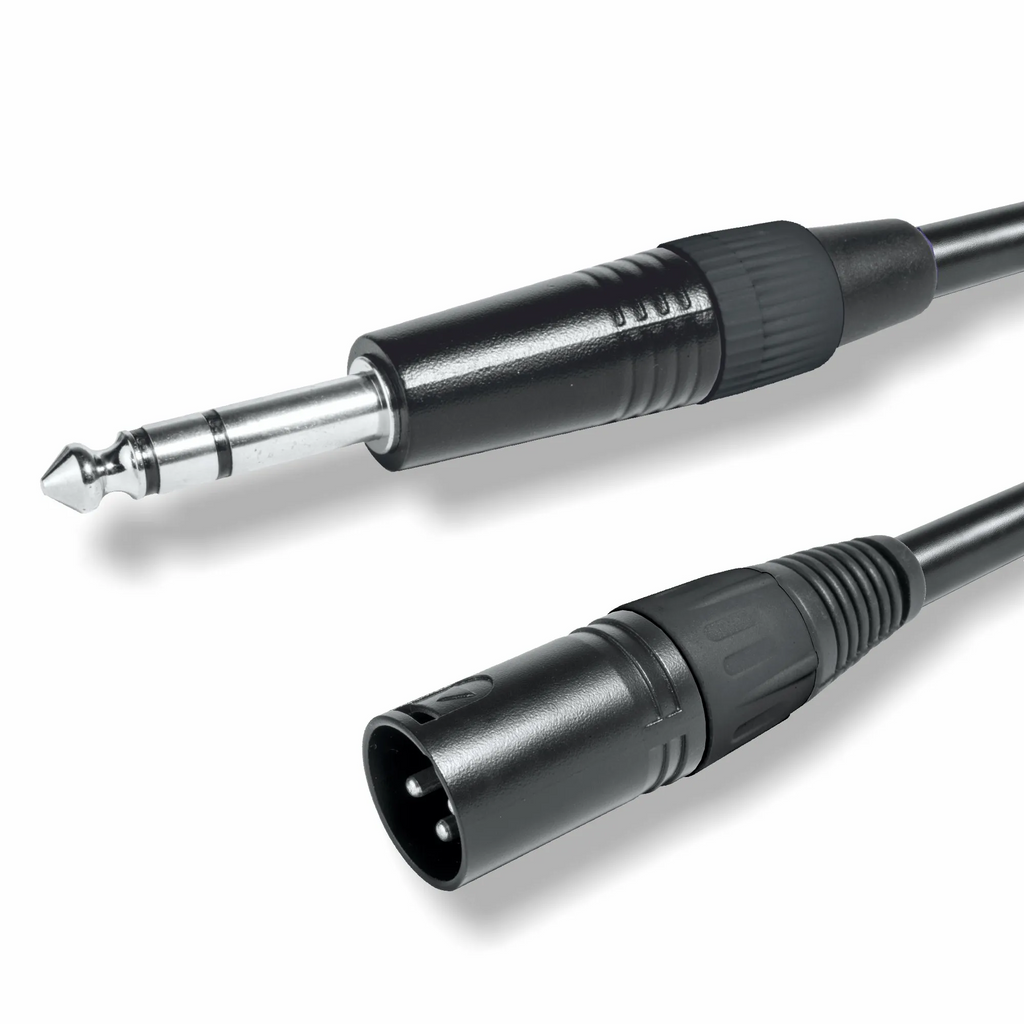 Stereo Instrument Audio Cable TRS Jack 6.3mm Male to 1m XLR 3pin - Various Sizes 