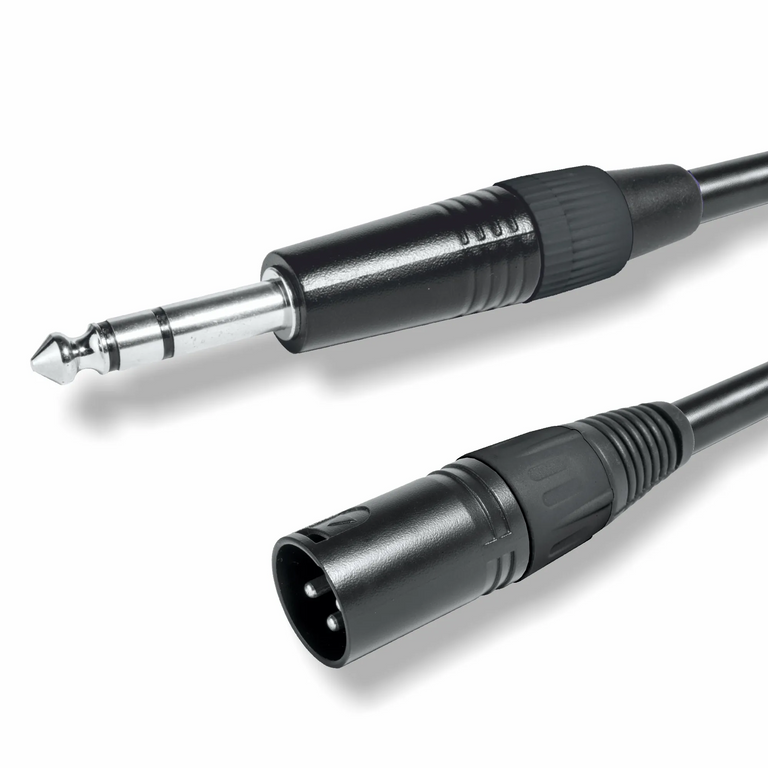 Stereo Instrument Audio Cable TRS Jack 6.3mm Male to 1m XLR 3pin - Various Sizes 