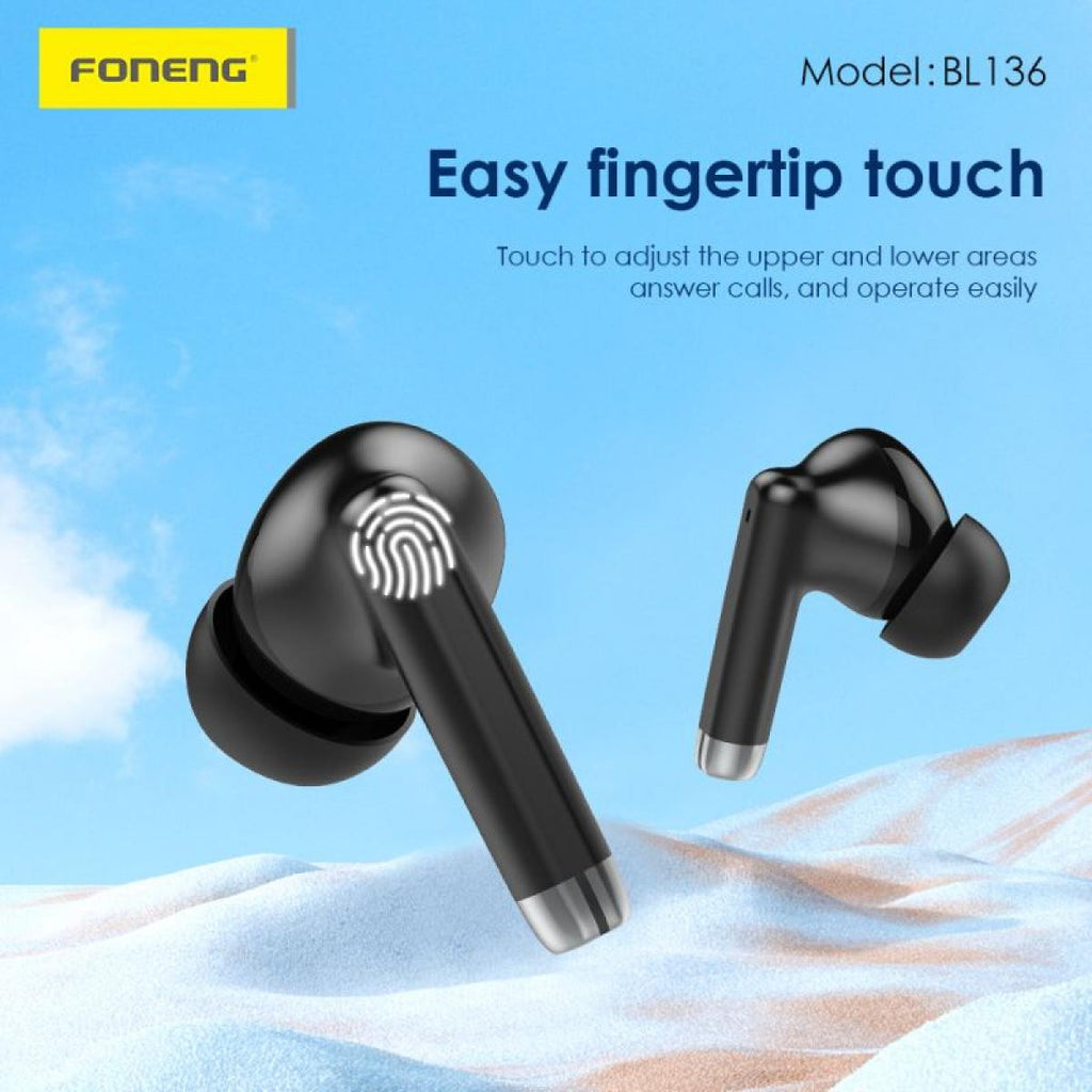 TWS Wireless Earphones with Lanyard for Headphones and Bluetooth 5.3 - White or Black