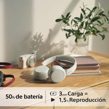 Sony Auriculares Inalámbricos Bluetooth, hasta 50 Horas de Autonomía con Carga Rápida y Estilo Diadema - Blancos