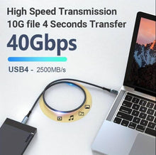 Cabo USB 4.0 de 1 metro | 40 Gbps | 240 W | Suporte para ecrã 8K | com monitorização de energia em tempo real 