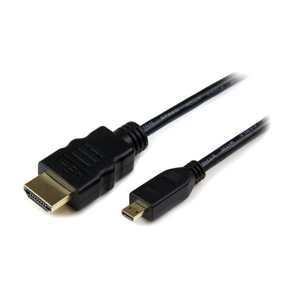 Black HDMI to Micro Type D Cable - Various sizes 
