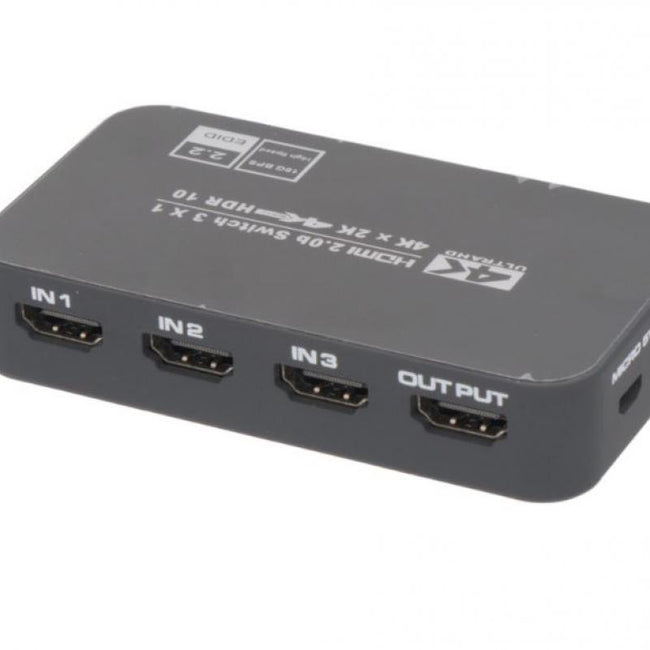 Switch 3x1 4K@60Hz HDCP2.2 | 3840x2160P/60HZ (4K@60Hz) | Negro