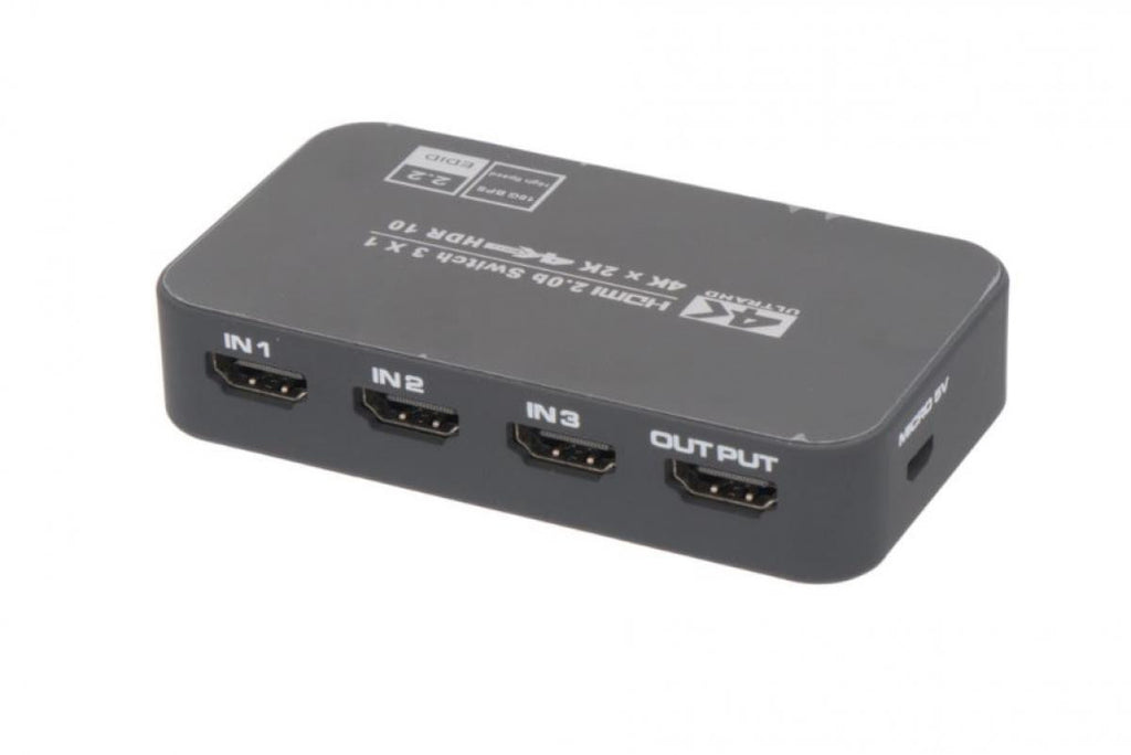 Switch 3x1 4K@60Hz HDCP2.2 | 3840x2160P/60HZ (4K@60Hz) | Black 