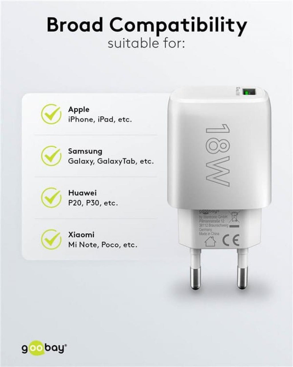 Quick Charge USB-A Fast Charger (18W) - White 