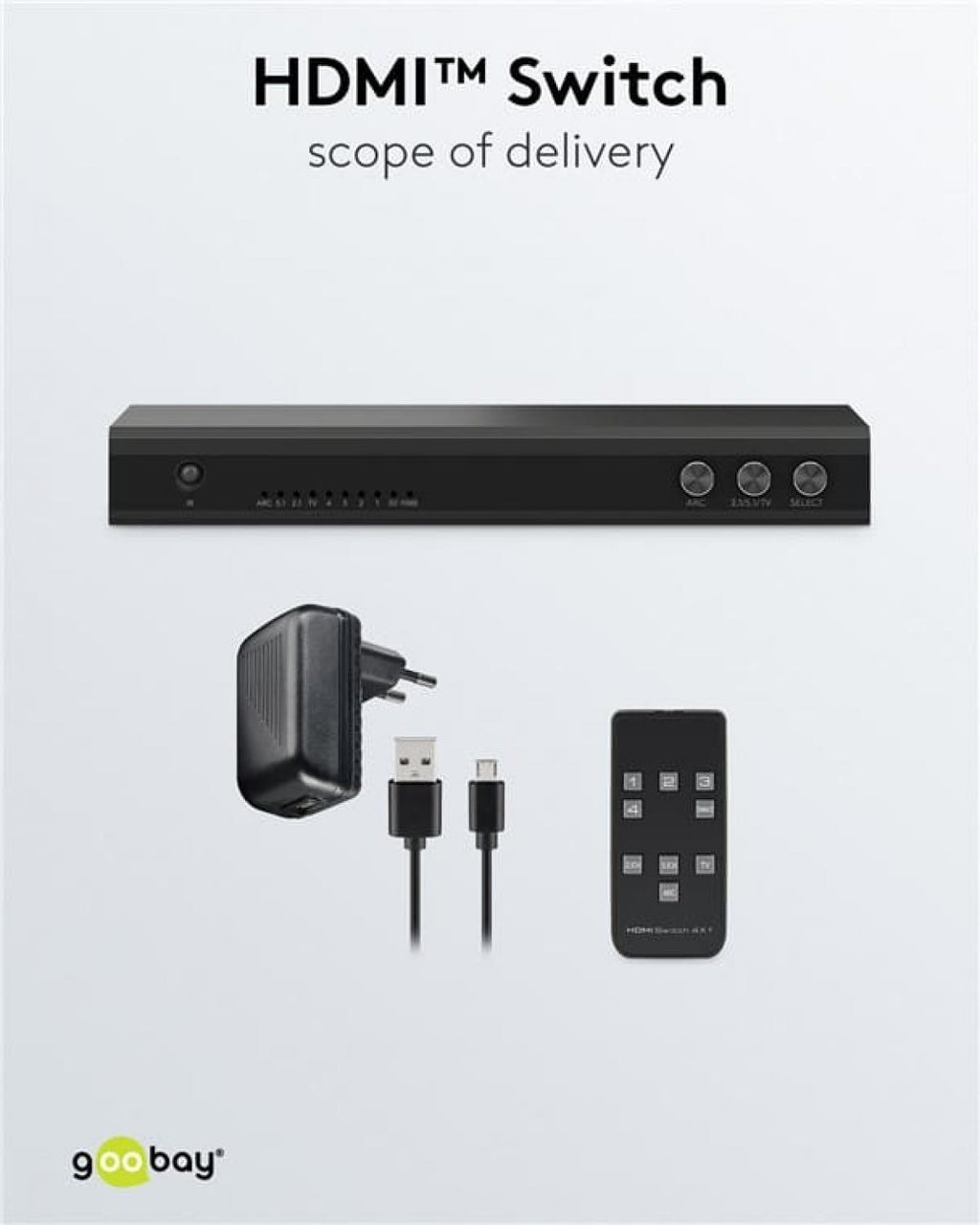 HDMI™ 4 to 1 Switch with Audio Out (4K@60Hz) - Black 