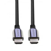 Cabo HDMI 2.1 de 5,0 m, resolução 8K, com conector metálico castanho.