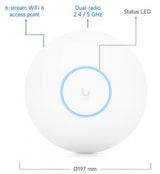 Ubiquiti Networks U6 Pro Punto de Acceso Inalámbrico Wifi 6 4800 Mbit/s PoE