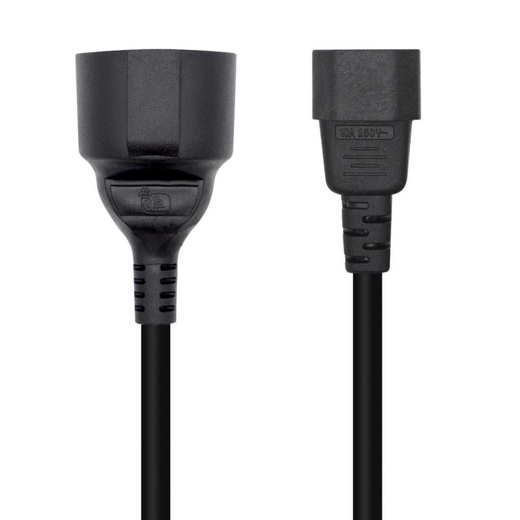 Power Cable 16A, C14/m to Cee7/h, Black, 25cm