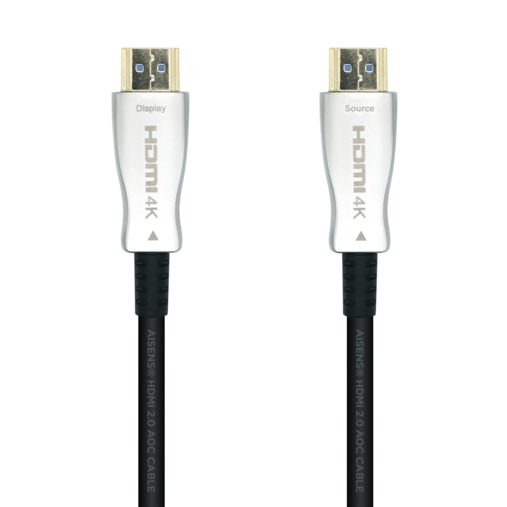 Cable HDMI V2.0 AOC (Active Optical Cable) premium alta velocidad/ HEC 4K 60HZ 18GBPS, A/M-A/M, negro, 20 metros