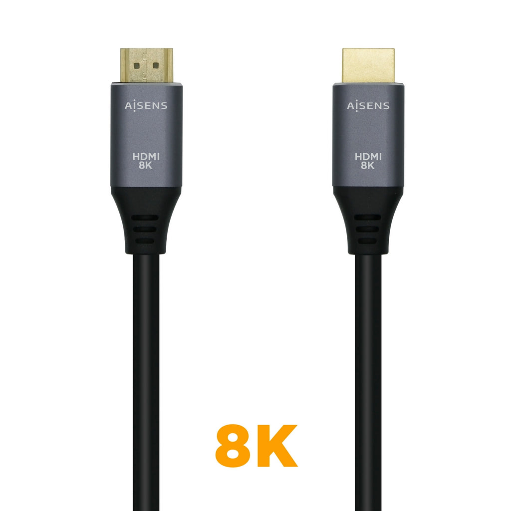 Cabo HDMI V2.1 Ultra High Speed ​​​​8K@60Hz 48Gbps, A/MA/M, Cinzento/Preto, 1m