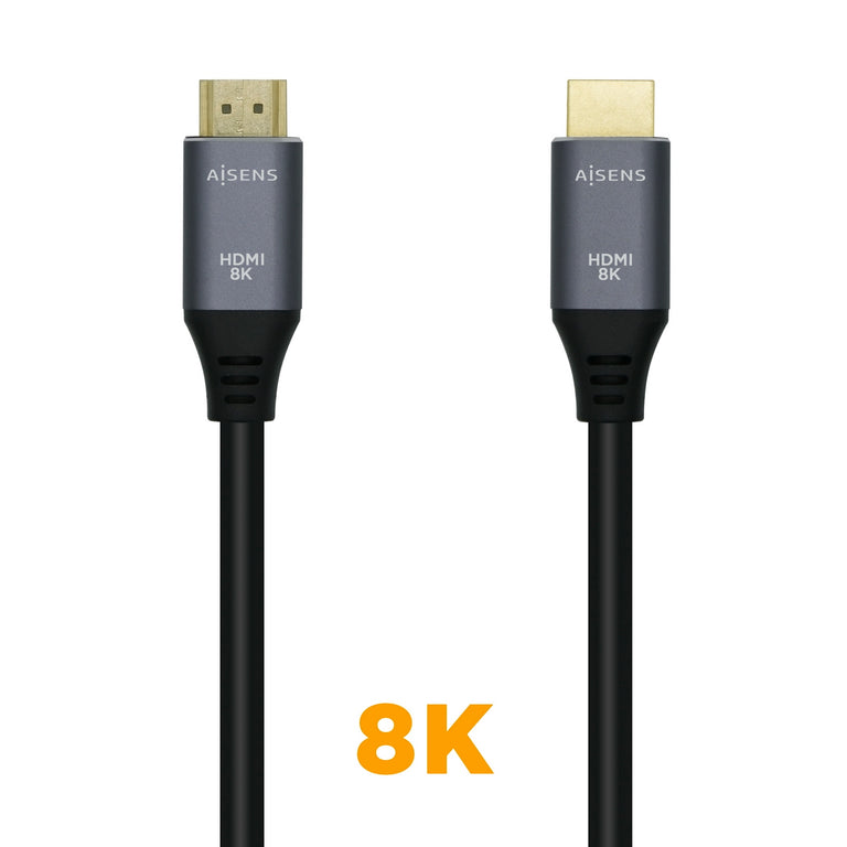 Cabo HDMI V2.1 Ultra High Speed ​​​​8K@60Hz 48Gbps, A/MA/M, Cinzento/Preto, 1m