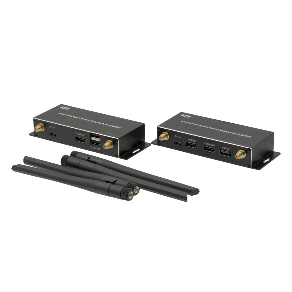 Extensor HDMI e KVM sem fios de 180 metros, 4K a 24Hz ou 1080p a 60Hz