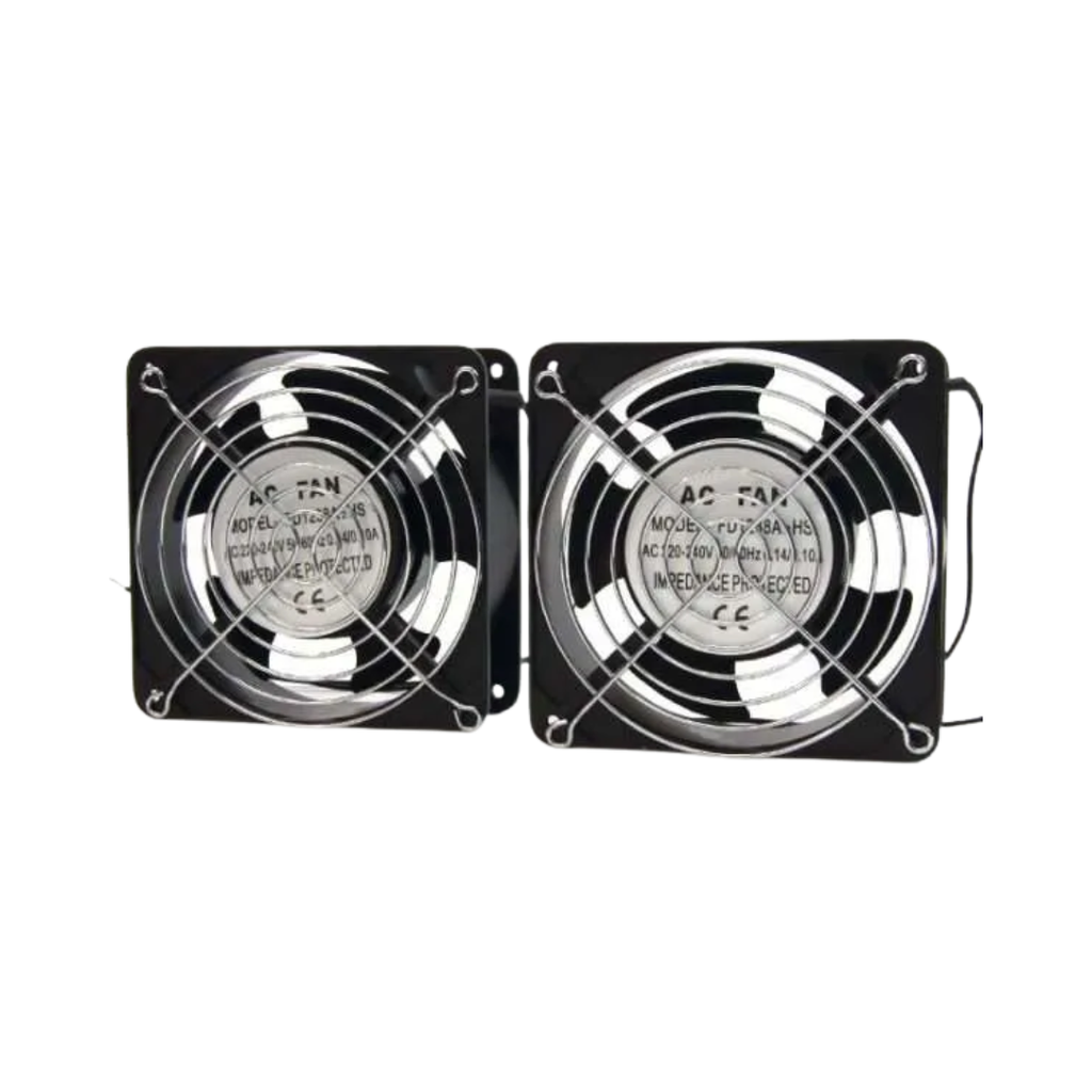 DOBLE VENTILADOR DE 12 CM PARA ARMARIO RACK (Cables Separados)