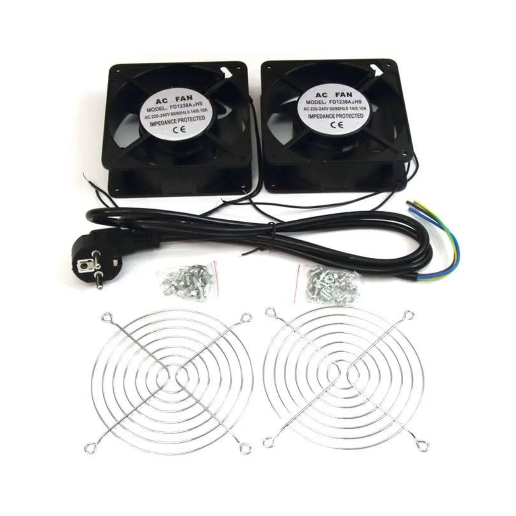DOBLE VENTILADOR DE 12 CM PARA ARMARIO RACK (Cables Separados)