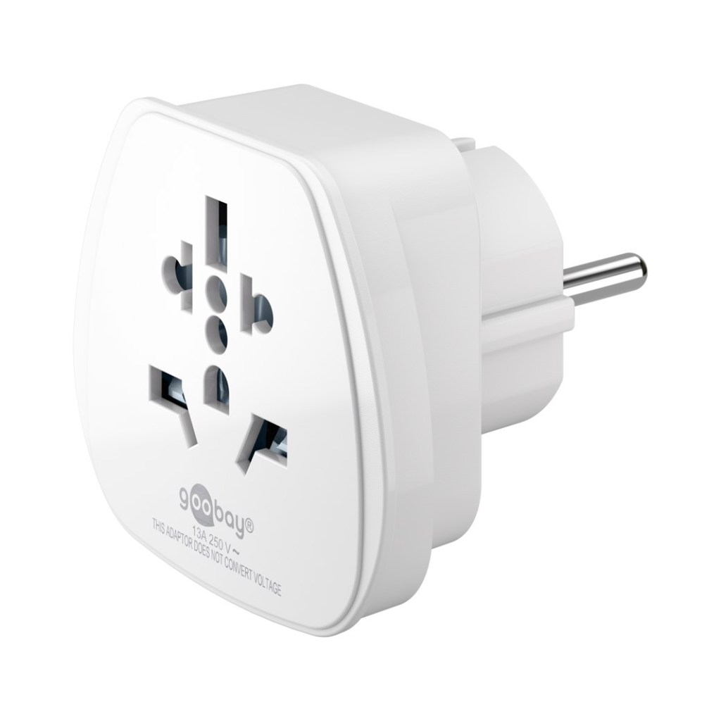 Adaptador universal para viaje a la UE - Negro | Reino Unido, Suiza, Italia, EE. UU. o Japón