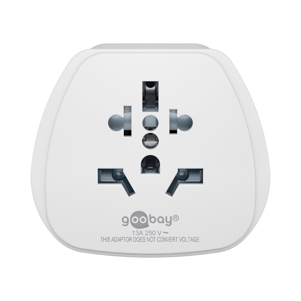 Adaptador universal para viaje a la UE - Negro | Reino Unido, Suiza, Italia, EE. UU. o Japón