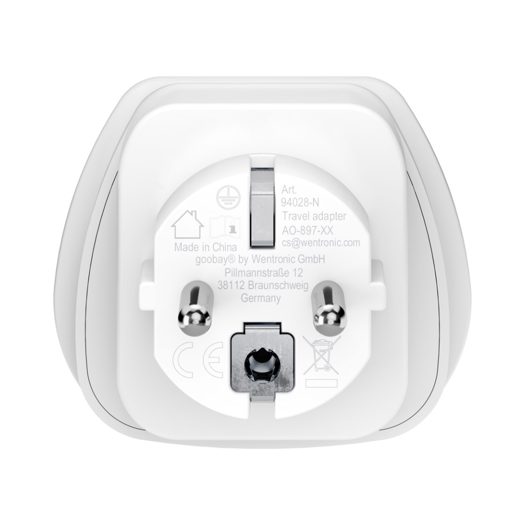 Adaptador universal para viaje a la UE - Negro | Reino Unido, Suiza, Italia, EE. UU. o Japón