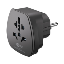 Adaptador universal para viaje a la UE - Negro | Reino Unido, Suiza, Italia, EE. UU. o Japón