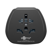 Adaptador universal para viaje a la UE - Negro | Reino Unido, Suiza, Italia, EE. UU. o Japón