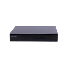 Grabador NVR 4 canales PoE Hikvision Value, panel trasero con puertos PoE, HDMI y VGA