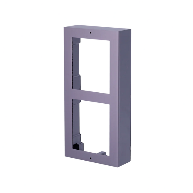 Caja de superficie de aluminio para 2 módulos de videoportero Hikvision DS-KD-ACW2, vista frontal